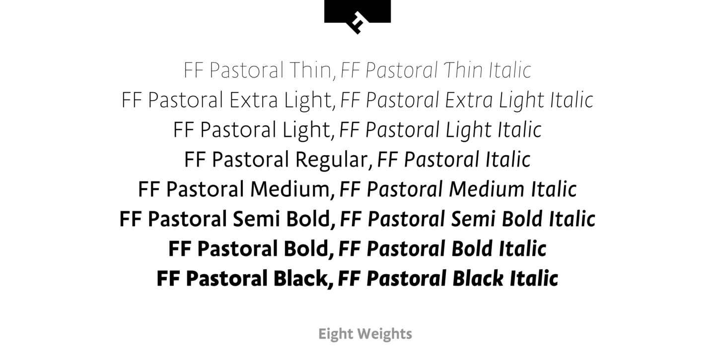 Пример шрифта FF Pastoral #7